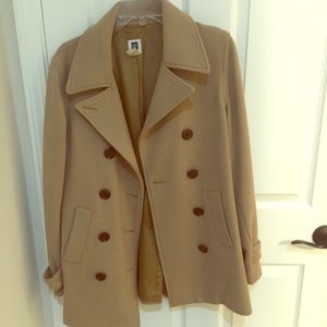 Camel Colored Wool Peacoat